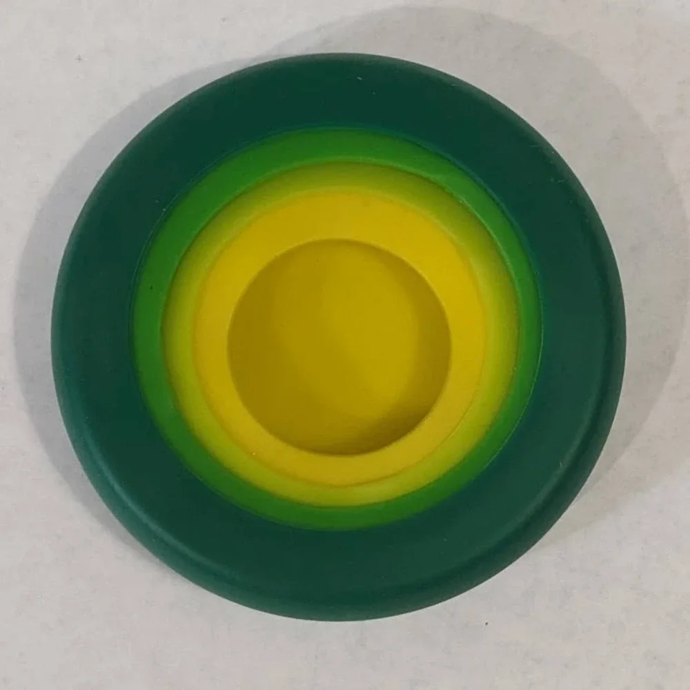 Food Huggers Reusable Silicone Food Savers Set of 4 Green Yellow Eco Friendly